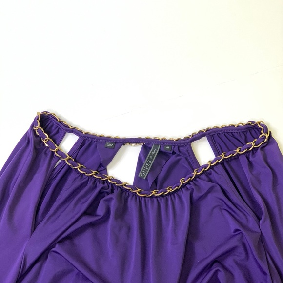 GUESS | Violet Long Sleeve Woven Neck Chain Blouse - Picture 6 of 13